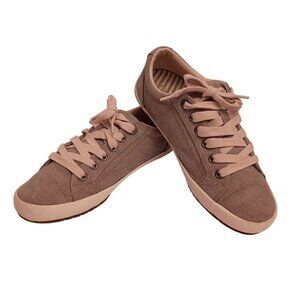 Taos Women's Star Gray Wash Canvas Low Top Lace Up Sneakers Size 7.5